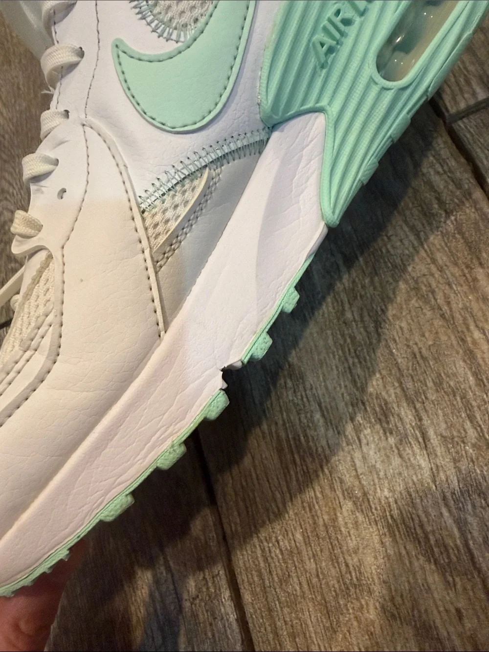 Nike Women’s Air Max Excee White Sneakers with Mint Accents size 9